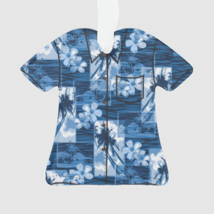 Niihau Island Hawaiian Plumeria Aloha Shirt Ornament