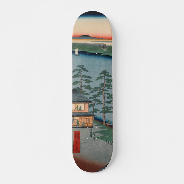 Niijuku Ferry Vintage Ukiyo-e Japanese Art Skateboard (Front)