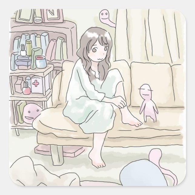 Niimi Musume Square Sticker (Front)