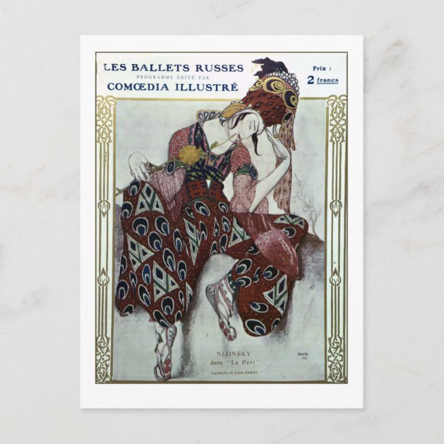 Nijinsky dans La Peri — Ballets Russes Postcard (Front)