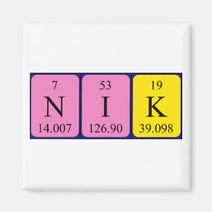 Nik periodic table name magnet