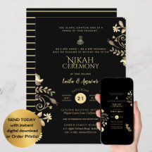 Nikah - Invitations modernes de mariage islamique