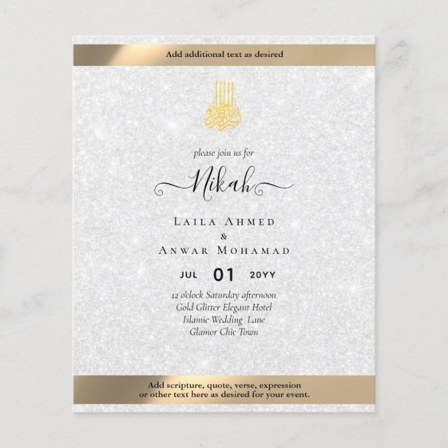 NIKAH - islamic Wedding Invitation Calligraphy Flyer (Front)