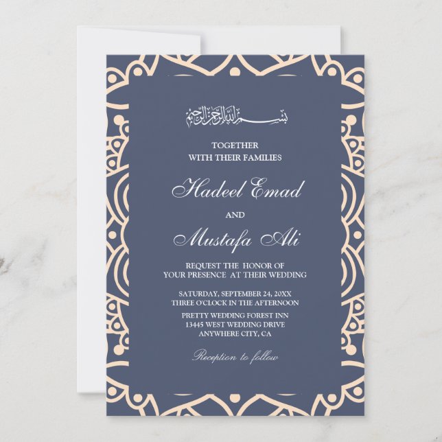 nikah muslim wedding invitation (Front)