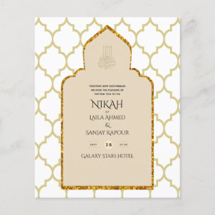 NIKAH - Ornate Islamic Mosque Gold Wedding Flyer