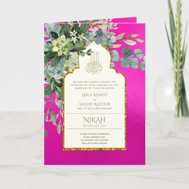 Nikah Walimah Wedding Invitation Program RSVP (Front)