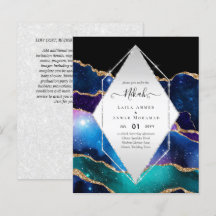 Nikah Wedding Invites  AGATE GOLD GLITTER BUDGET