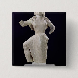 Nike, from Delos, c.550 BC 2 Inch Square Button