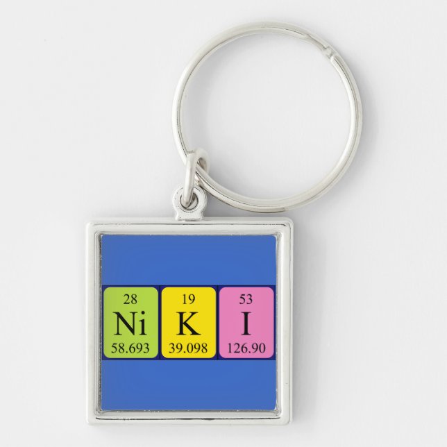 Niki periodic table name keyring (Front)