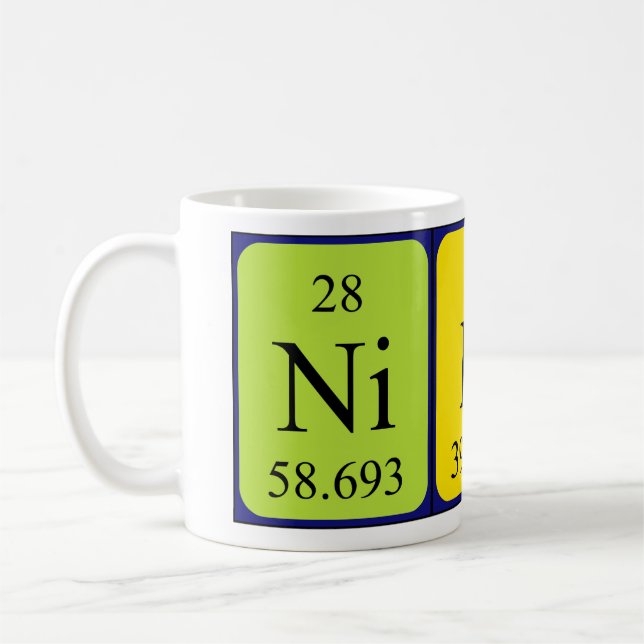 Niki periodic table name mug (Left)