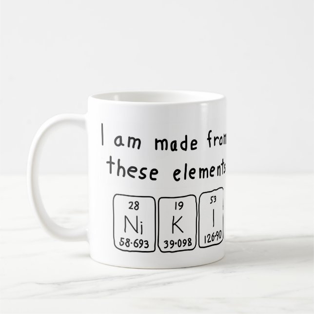 Niki periodic table name mug (Left)
