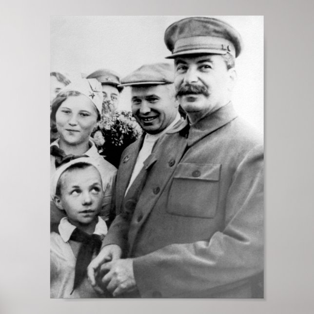 Nikita Khrushchev and Joseph Stalin Poster (Front)
