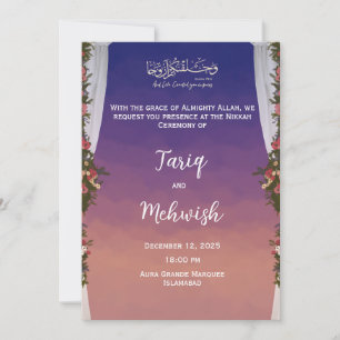Nikkah Cérémonie Invitation Carte Mariage Musulman
