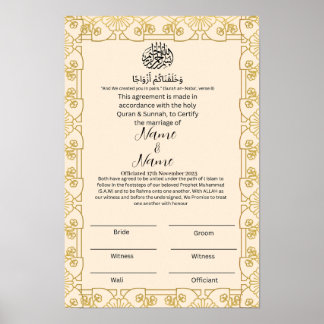 Nikkah certificate  poster