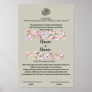 Nikkah certificate poster