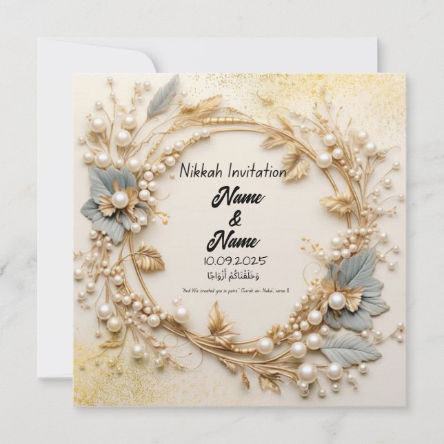 Nikkah faire-part de mariage (Devant)