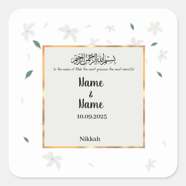 Nikkah préférez les autocollants (Devant)