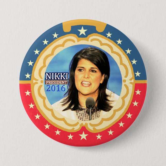 Nikki Haley for President 2016 3 Inch Round Button (Front)