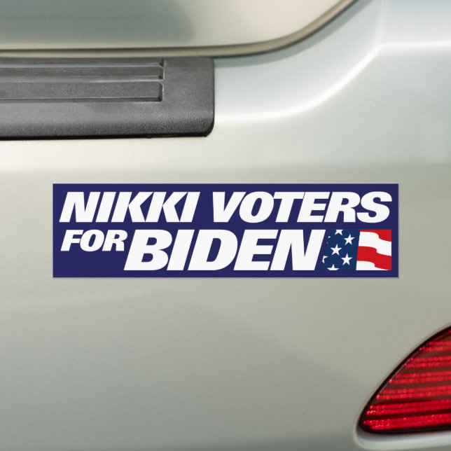 Nikki Haley Supporters for Biden 2024 Bumper Sticker (On Car)