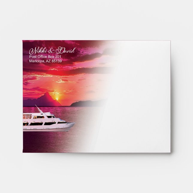Nikki's Sunset Yacht A2 Envelope (Front)
