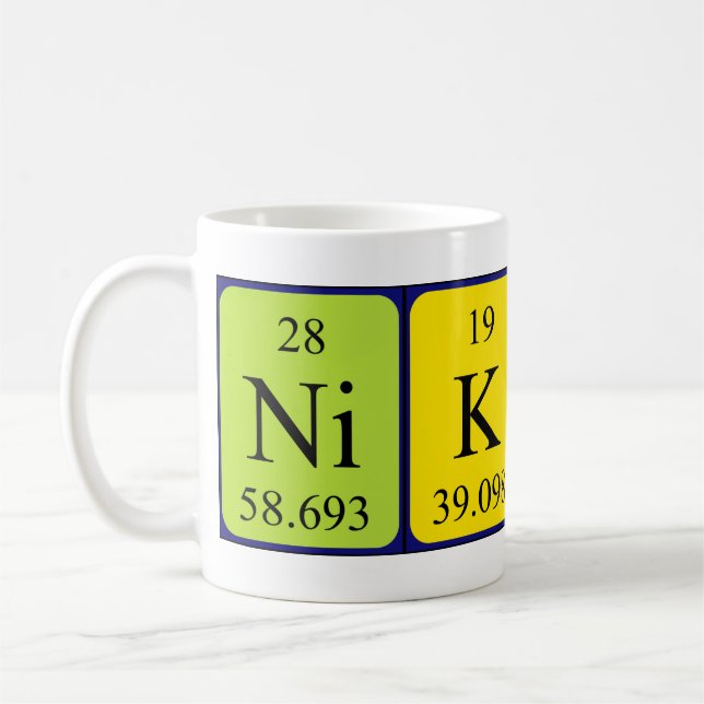 Niklas periodic table name mug (Left)