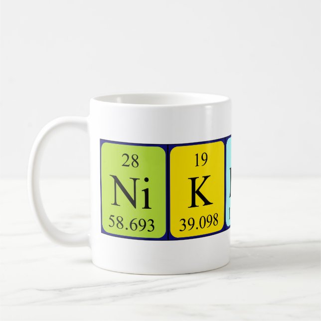 Niklaus periodic table name mug (Left)