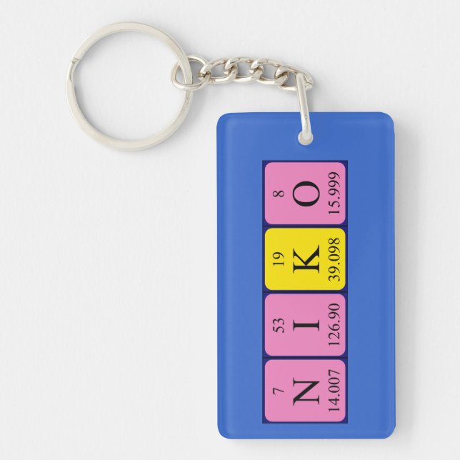 Niko periodic table name keyring (Front)