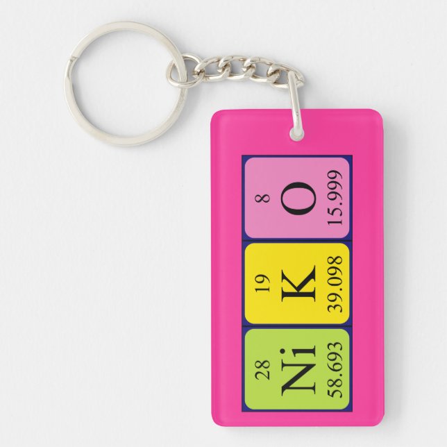 Niko periodic table name keyring (Front)