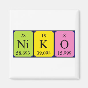 Niko periodic table name magnet