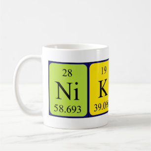 Nikola nom de table périodique mug