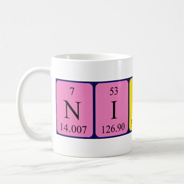 Nikola periodic table name mug (Left)