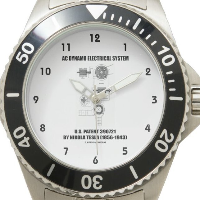 Nikola Tesla AC Dynamo Electrical System Patent Watch (Nikola Tesla AC Dynamo Electrical System US Patent watch)