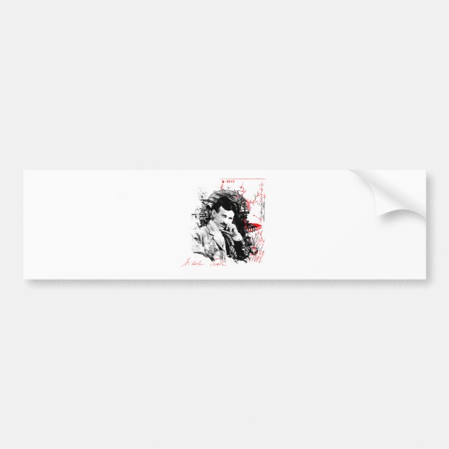 Nikola Tesla Bumper Sticker (Front)