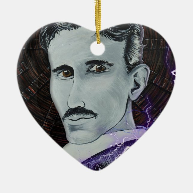 Nikola Tesla Ceramic Ornament (Front)