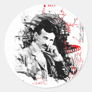 Nikola Tesla Classic Round Sticker