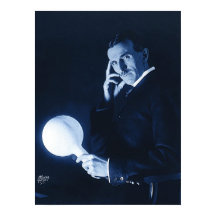 Nikola Tesla Demonstrating Wireless Power C 1900