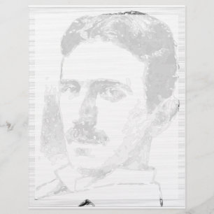 Nikola Tesla Drawing In Black And White Letterhead
