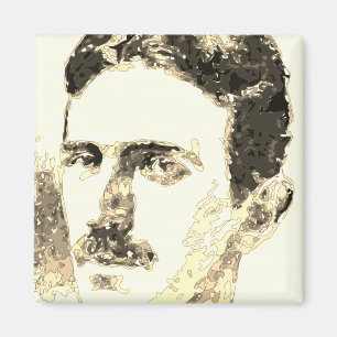 Nikola Tesla Drawing In Sepia Magnet