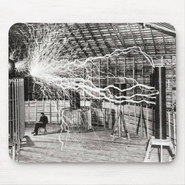 Nikola Tesla Electricity Mouse Pad (Front)