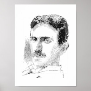 Nikola Tesla Face Poster
