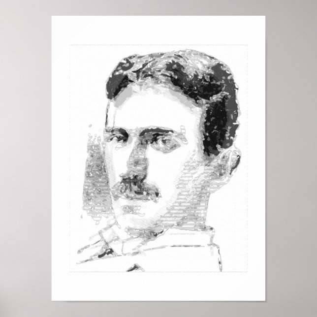 Nikola Tesla Face Poster (Front)