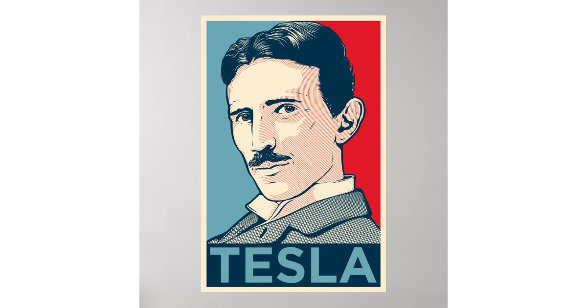Nikola Tesla Hope Portrait Poster | Zazzle