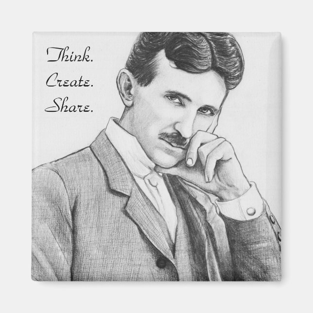 Nikola Tesla Humanitarian Magnet (Front)
