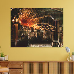 Nikola Tesla Man of Mystery Colour Redux Canvas Print