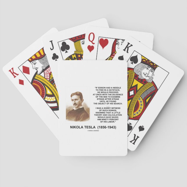 Nikola Tesla Needle In Haystack Theory Calculation Playing Cards (Back)