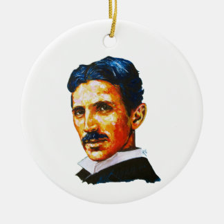 Nikola Tesla painting Ceramic Ornament