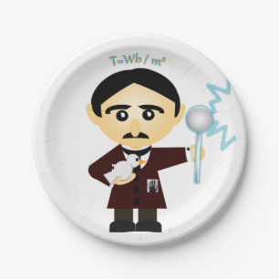 Nikola Tesla Paper Plate