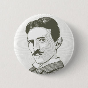 Nikola Tesla Portrait 2 Inch Round Button