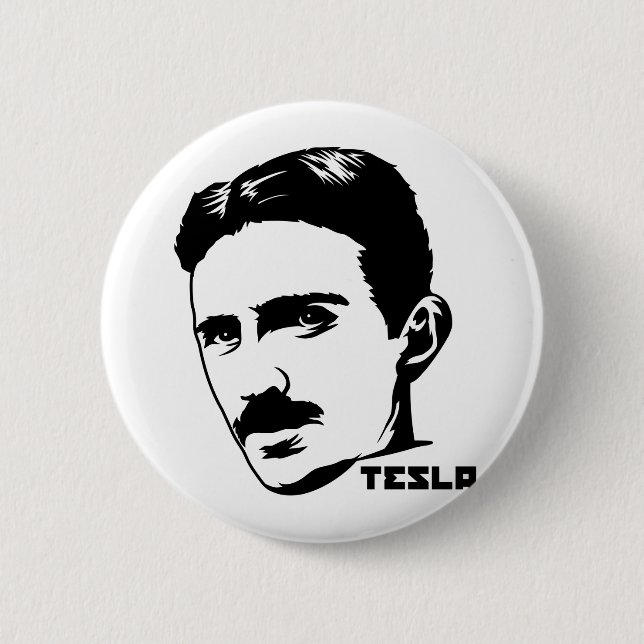 Nikola Tesla Portrait Button (Front)