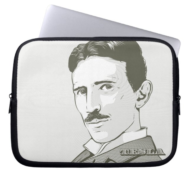 Nikola Tesla Portrait Laptop Sleeve (Front)